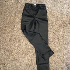 Black Leather Aritiza Wilfred Leather Pant
